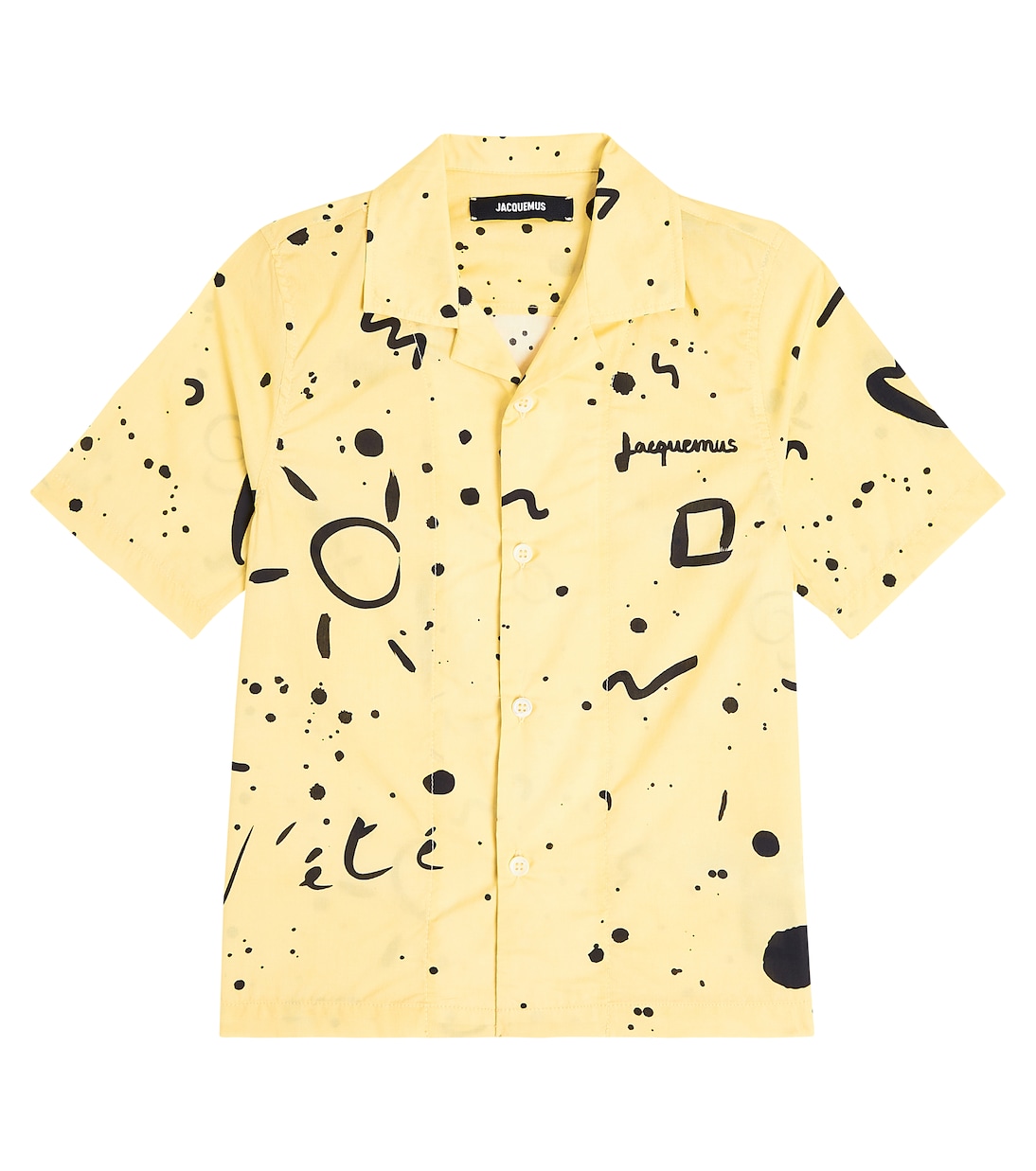 цена Джинсовая рубашка le chemise с принтом Jacquemus Enfant, желтый
