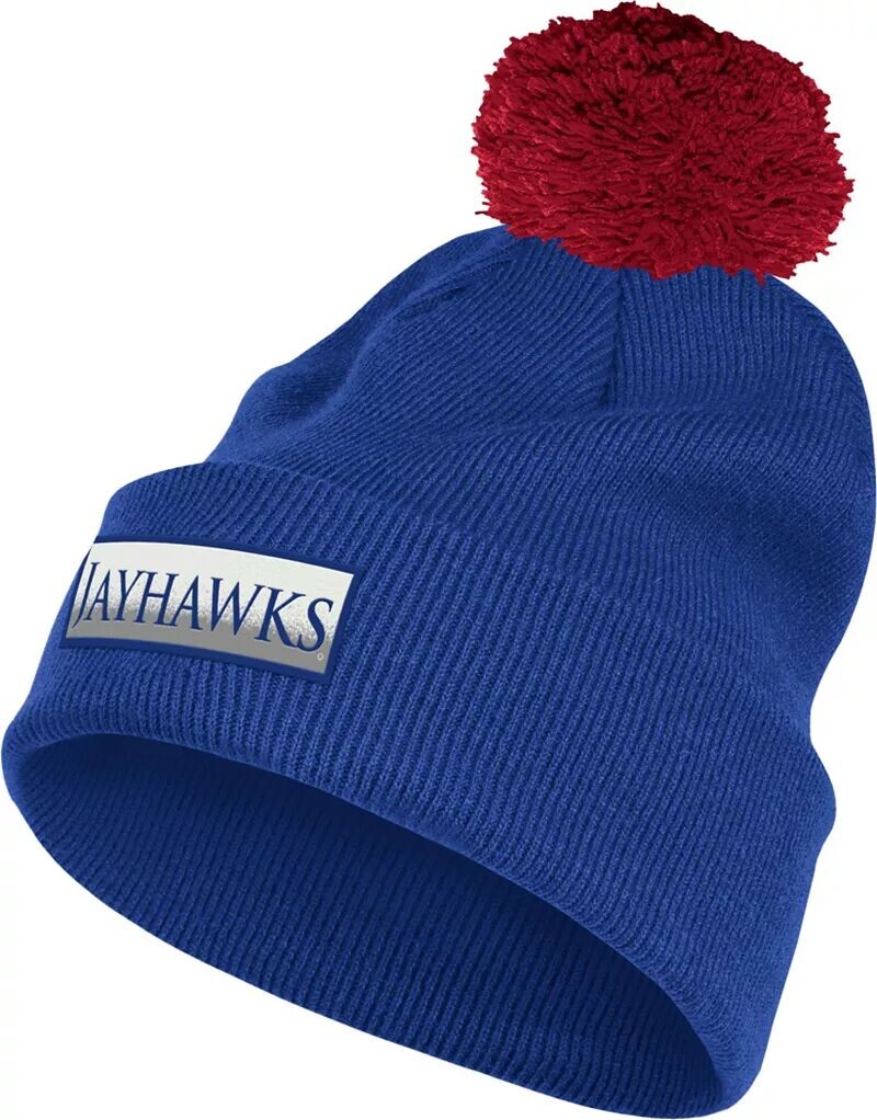 

Мужская синяя вязаная шапка Adidas Kansas Jayhawks с манжетами