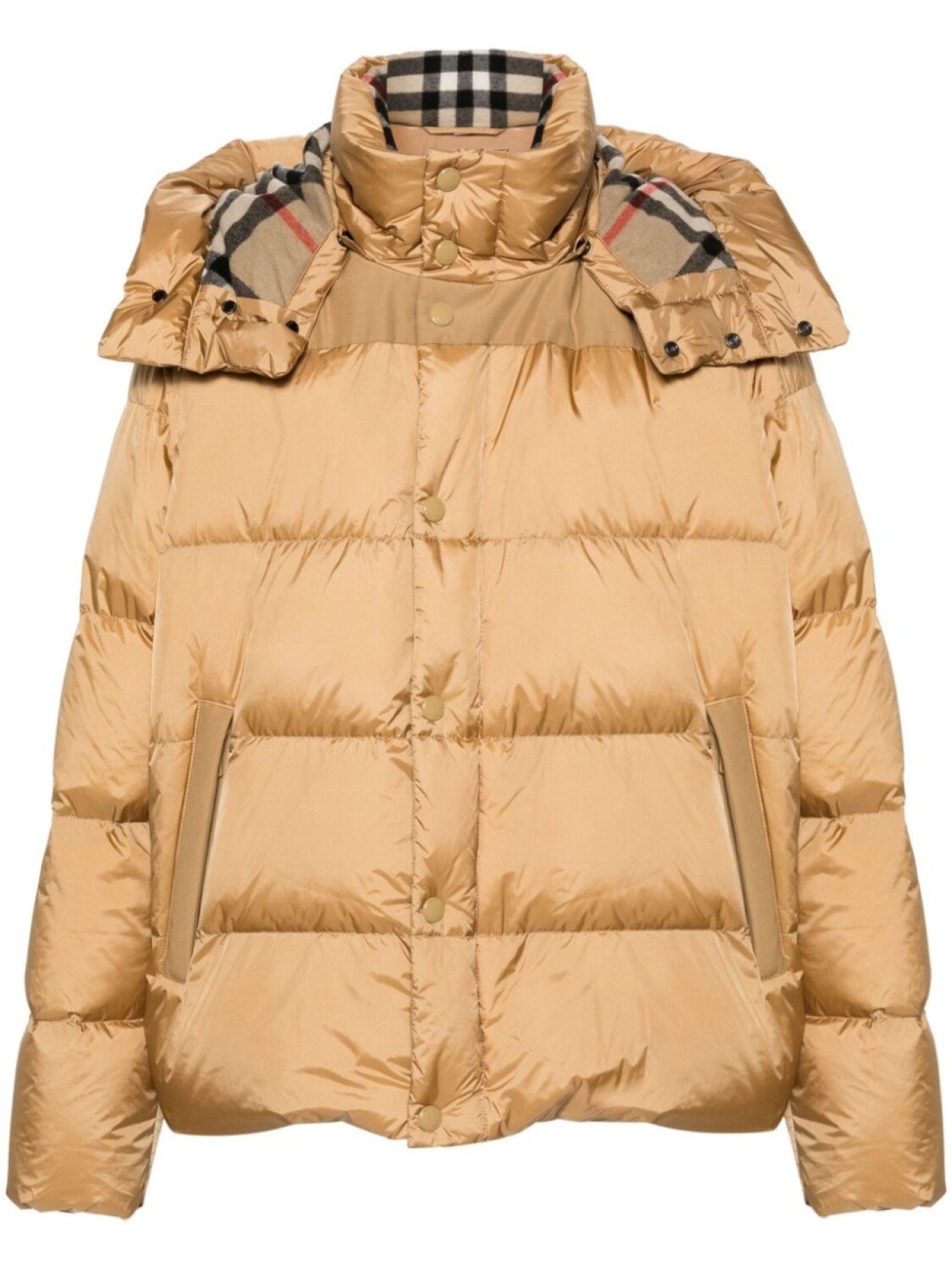 

Burberry пуховик с капюшоном, коричневый