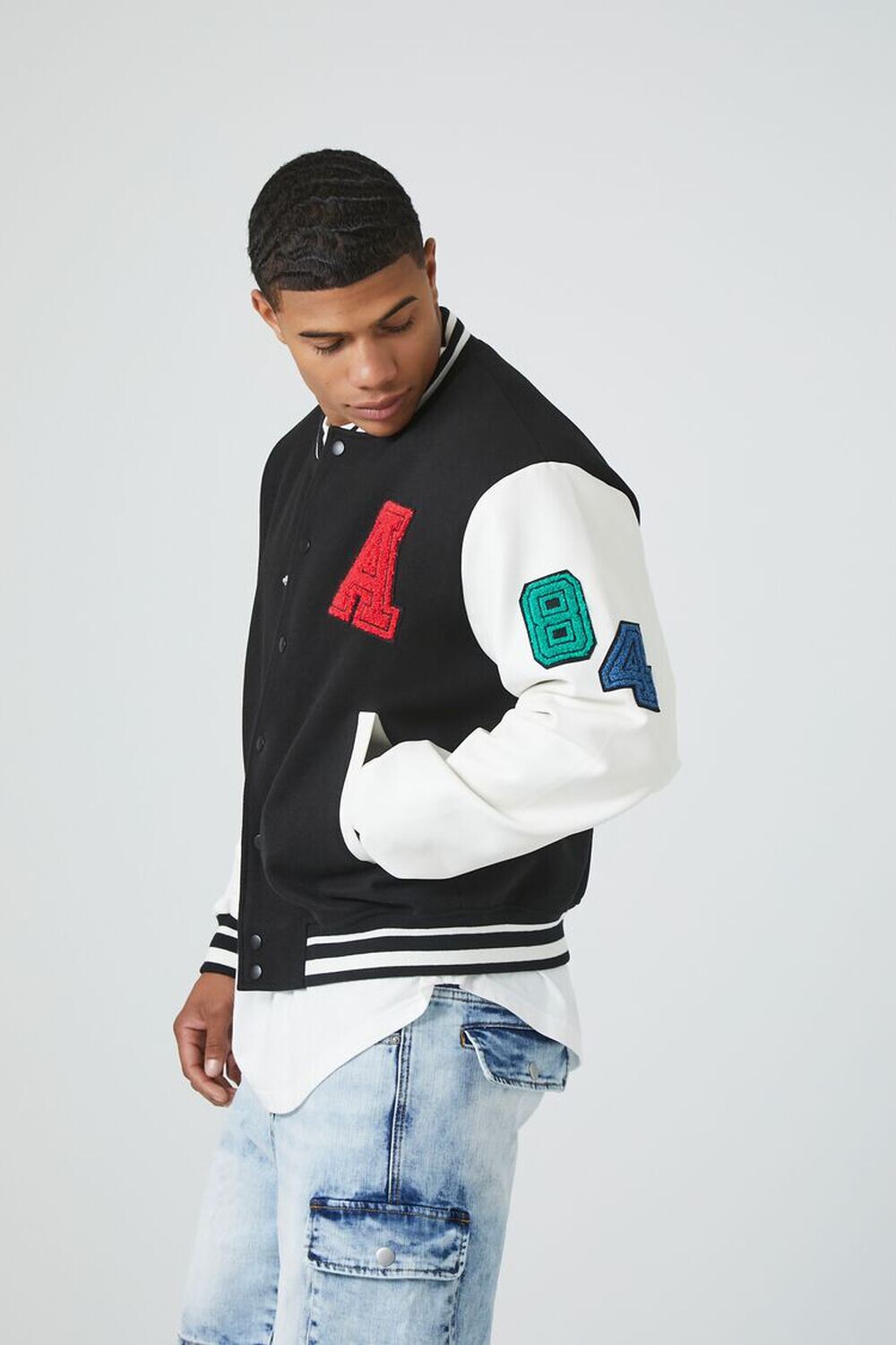 

Куртка Varsity Letterman с нашивкой Forever 21, черный