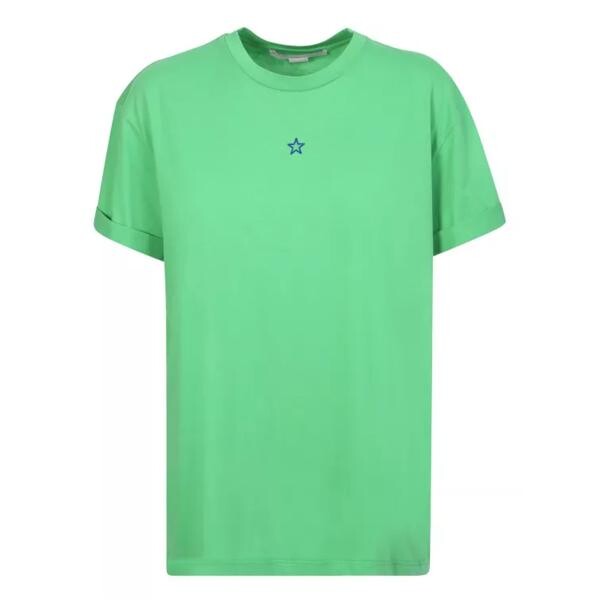 

Футболка star-embroidered green cotton t-shirt Stella Mccartney, мультиколор