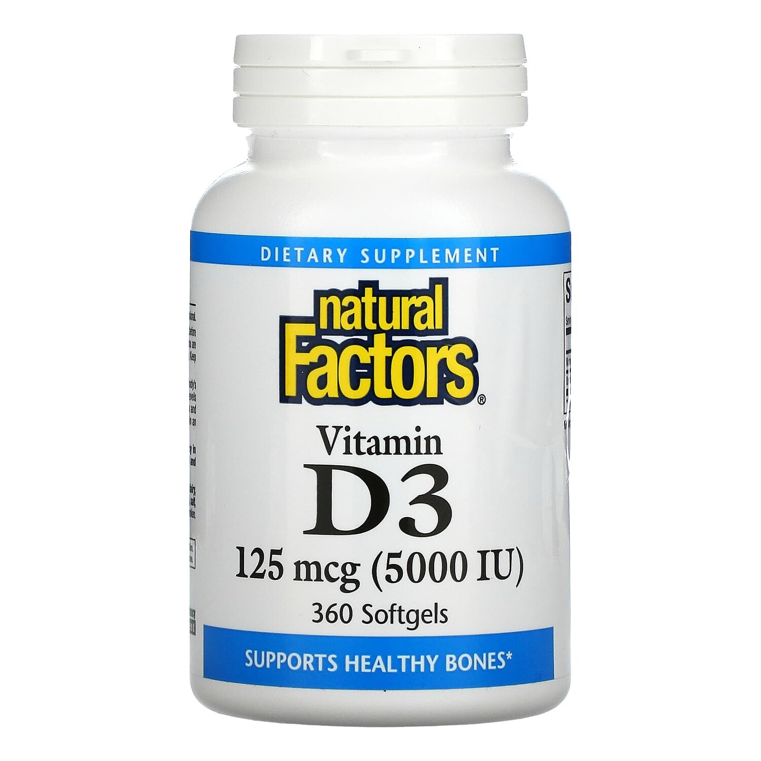 

Vitamin D3, 5,000 IU, 360 Softgels, Natural Factors