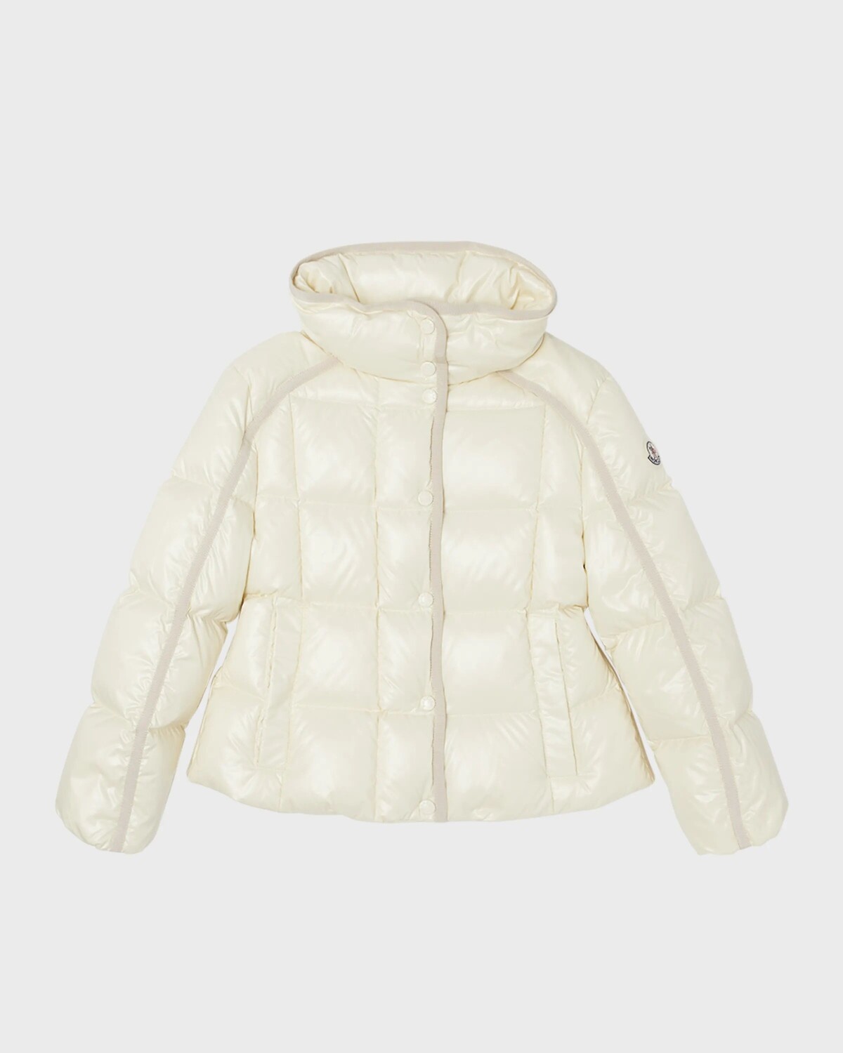 

Куртка-пуховик для девочек с контрастной отделкой, размер 4–6 Moncler, бежевый