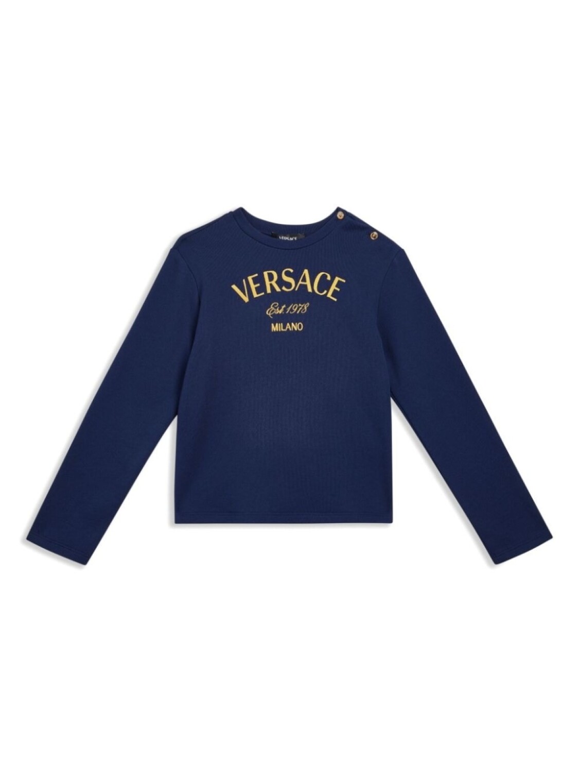 

Versace Kids хлопковая толстовка с вышитым логотипом, синий