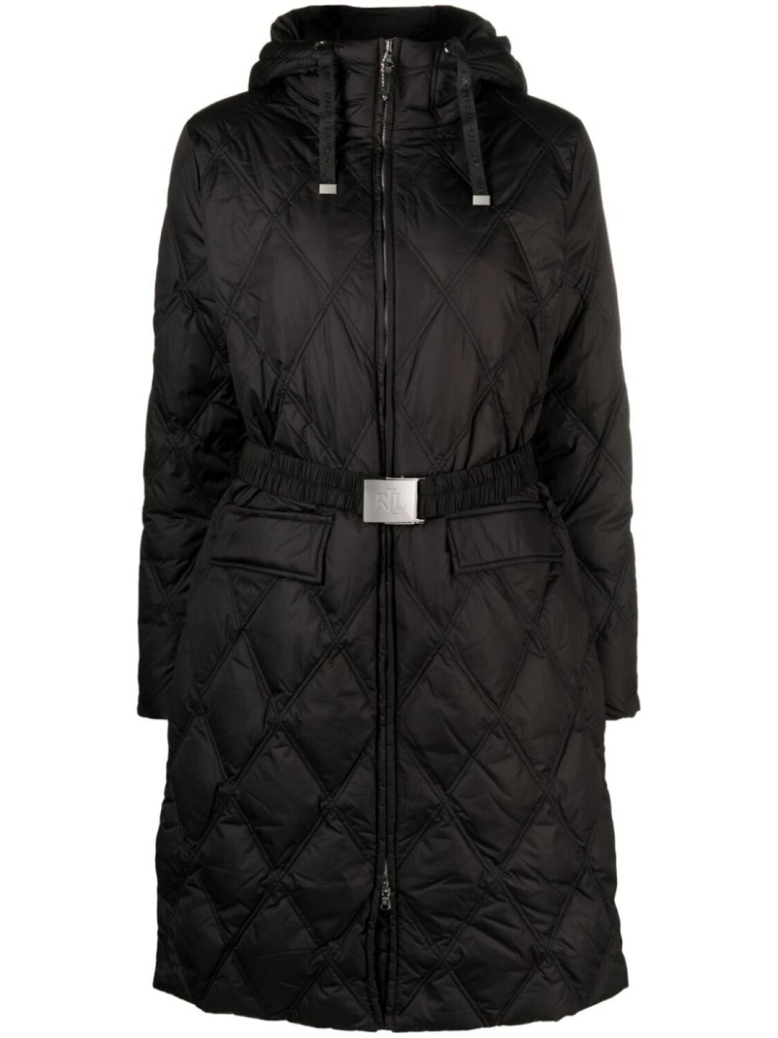 

Lauren Ralph Lauren hooded belted quilted coat, черный