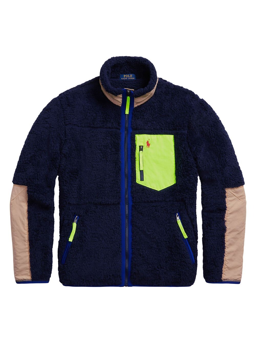

Флисовая куртка в стиле пэчворк Polo Ralph Lauren, нави, Черный