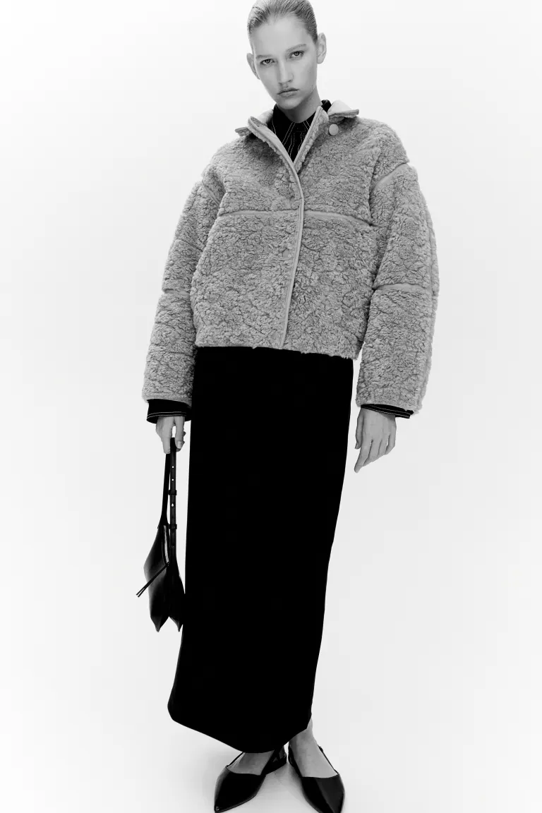 

Флисовая куртка тедди H&M, бежевый