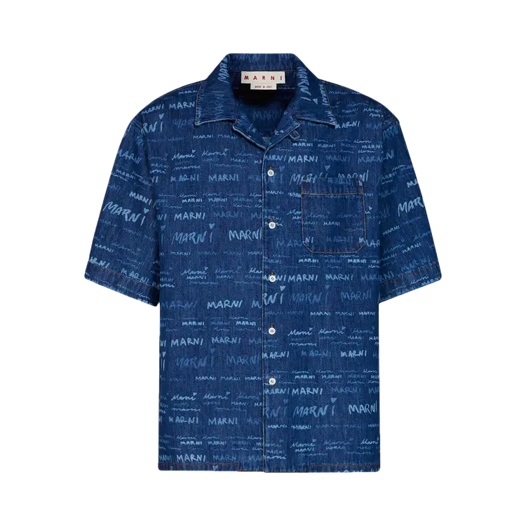 

Рубашка Marni Denim 'Iris Blue', синий