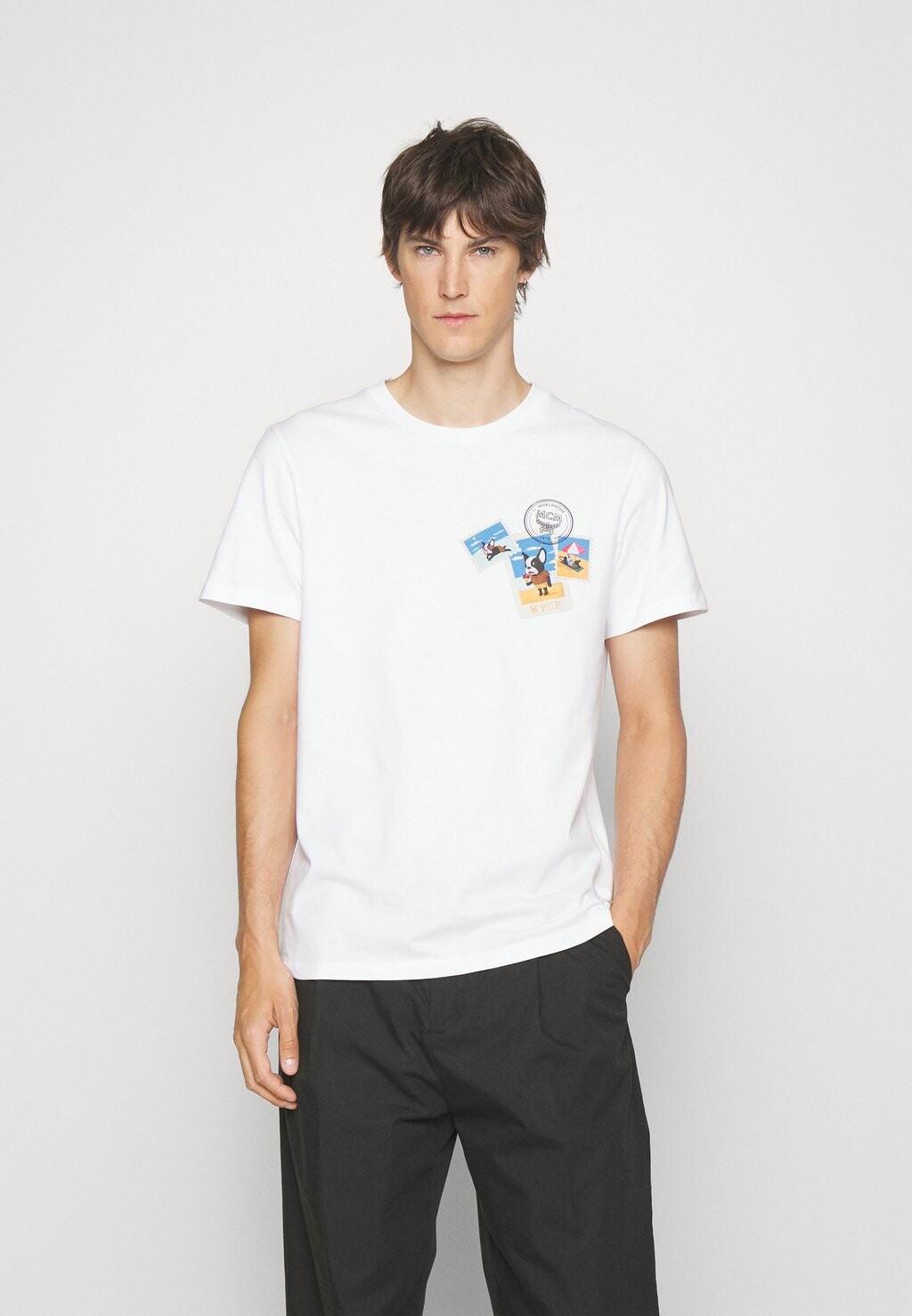 

Футболка с принтом COLLECTION PUP POSTCARDS UNISEX MCM, белая