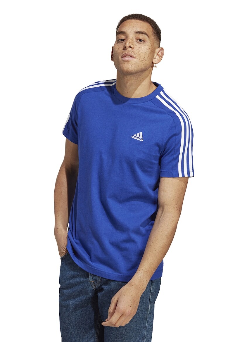 

Хлопковая футболка с 3 полосками Essentials Adidas Sportswear, синий