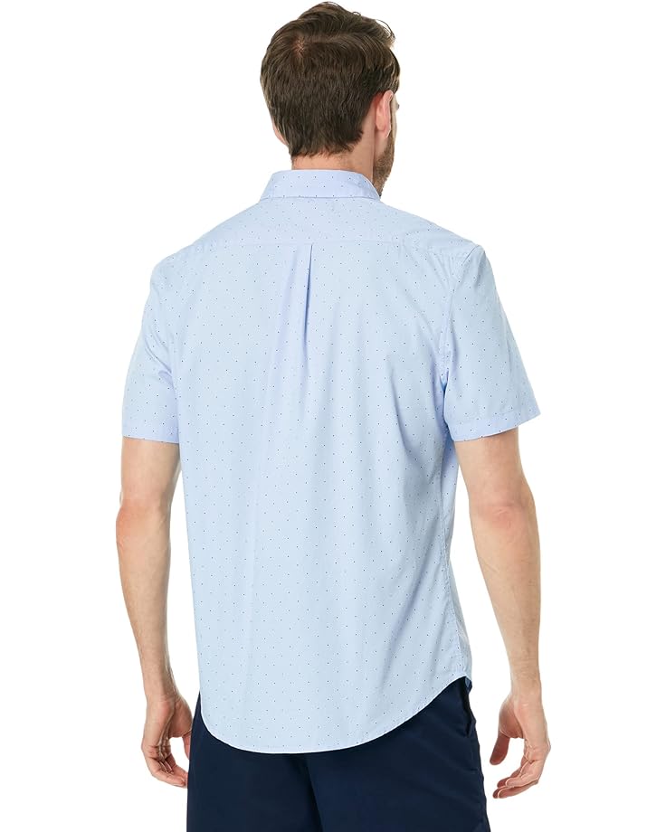 

Рубашка U.S. POLO ASSN. Short Sleeve Dot Print Solid Poplin Woven Shirt, цвет Windsurfer Blue