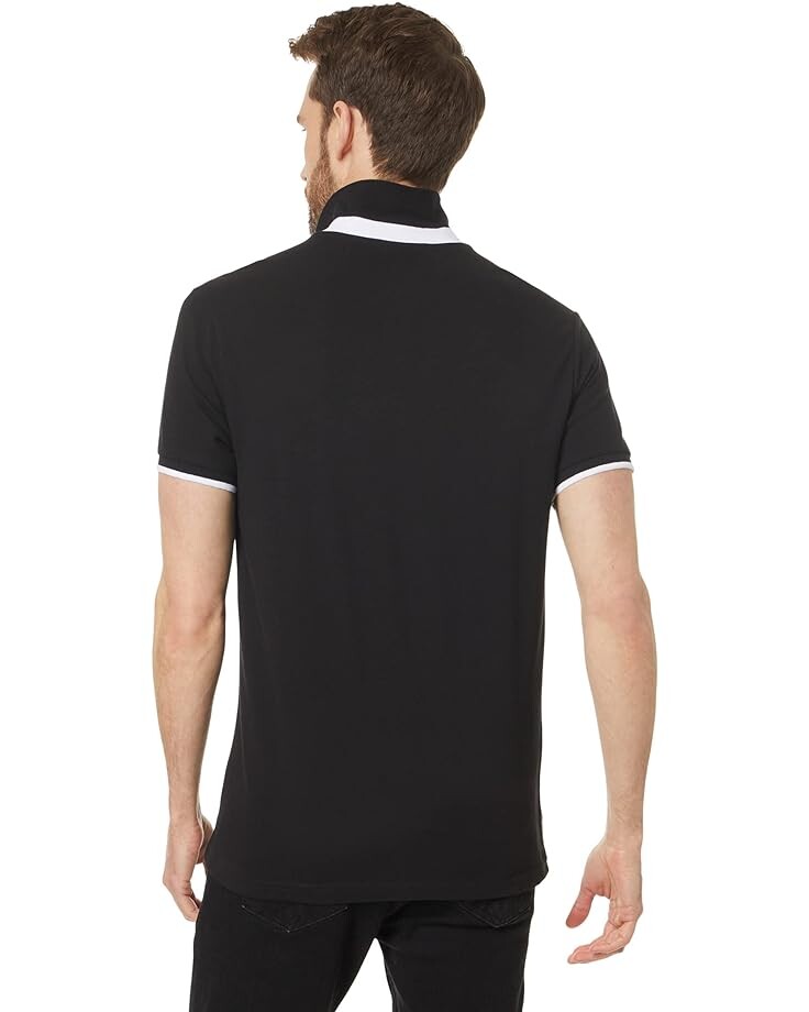 

Поло U.S. POLO ASSN. Slim Fit Sash Color-Block Short Sleeve Knit Polo Shirt, черный