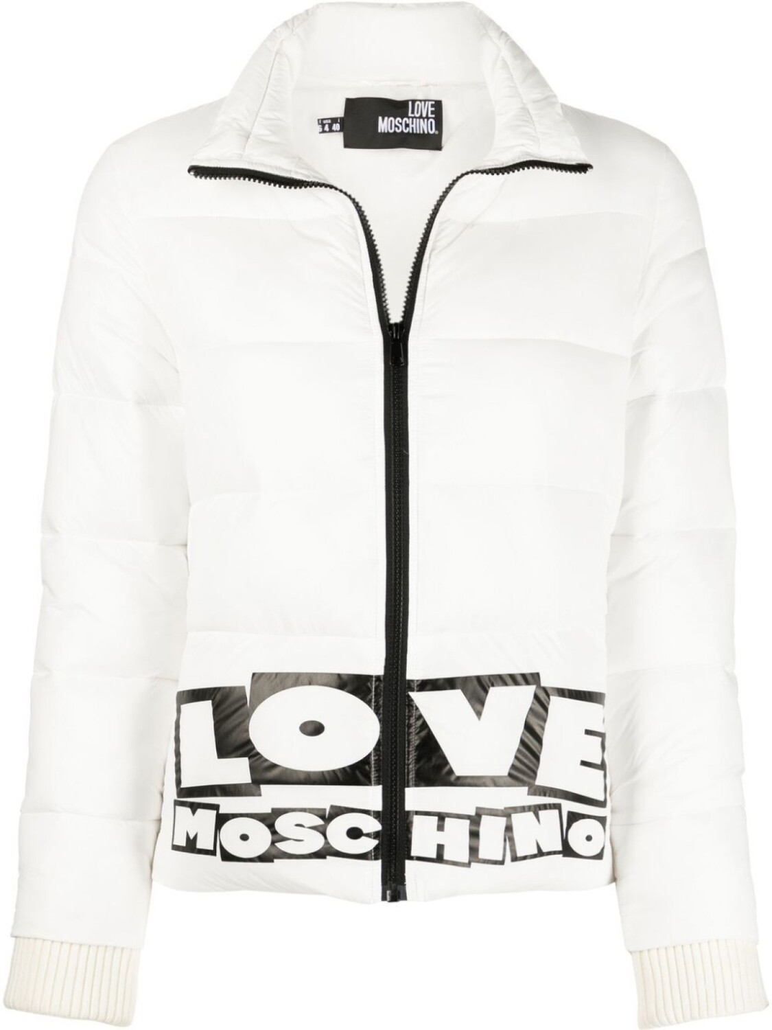 

Love Moschino стеганый пуховик с логотипом, белый
