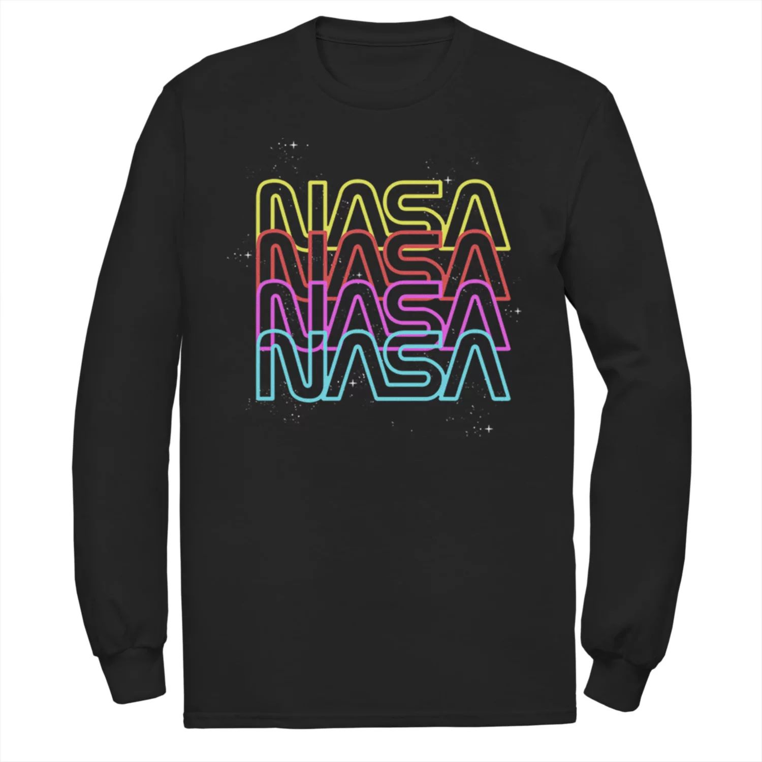 Мужская футболка NASA с неоновым радужным логотипом Licensed Character мужская футболка death before decaf с неоновым скелетом licensed character