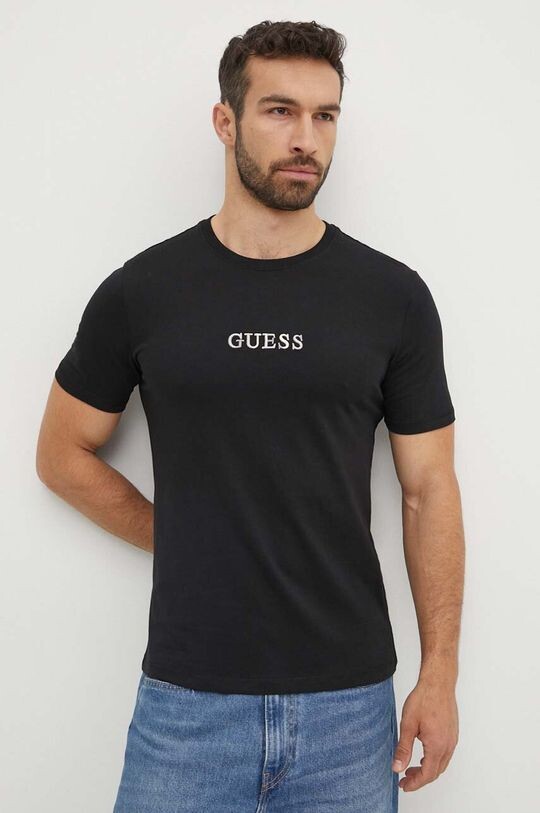 

Хлопковая футболка Guess, черный