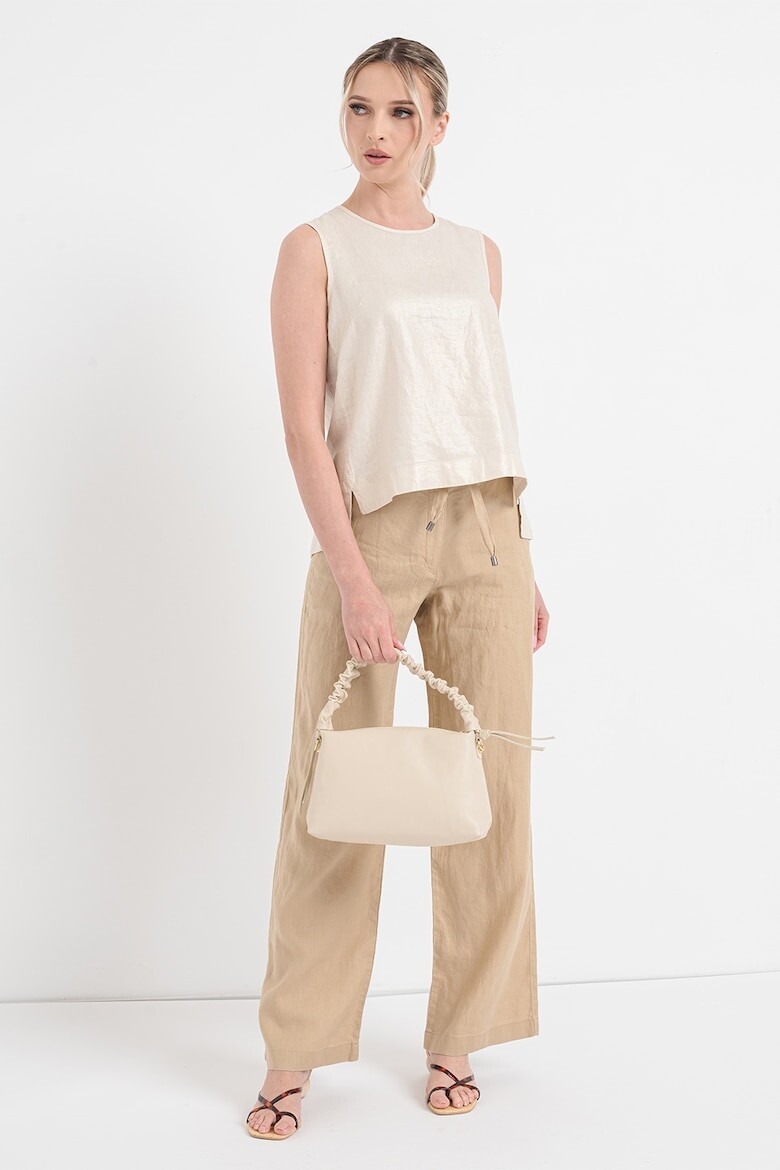 

Льняные брюки прямого кроя Esprit, коричневый