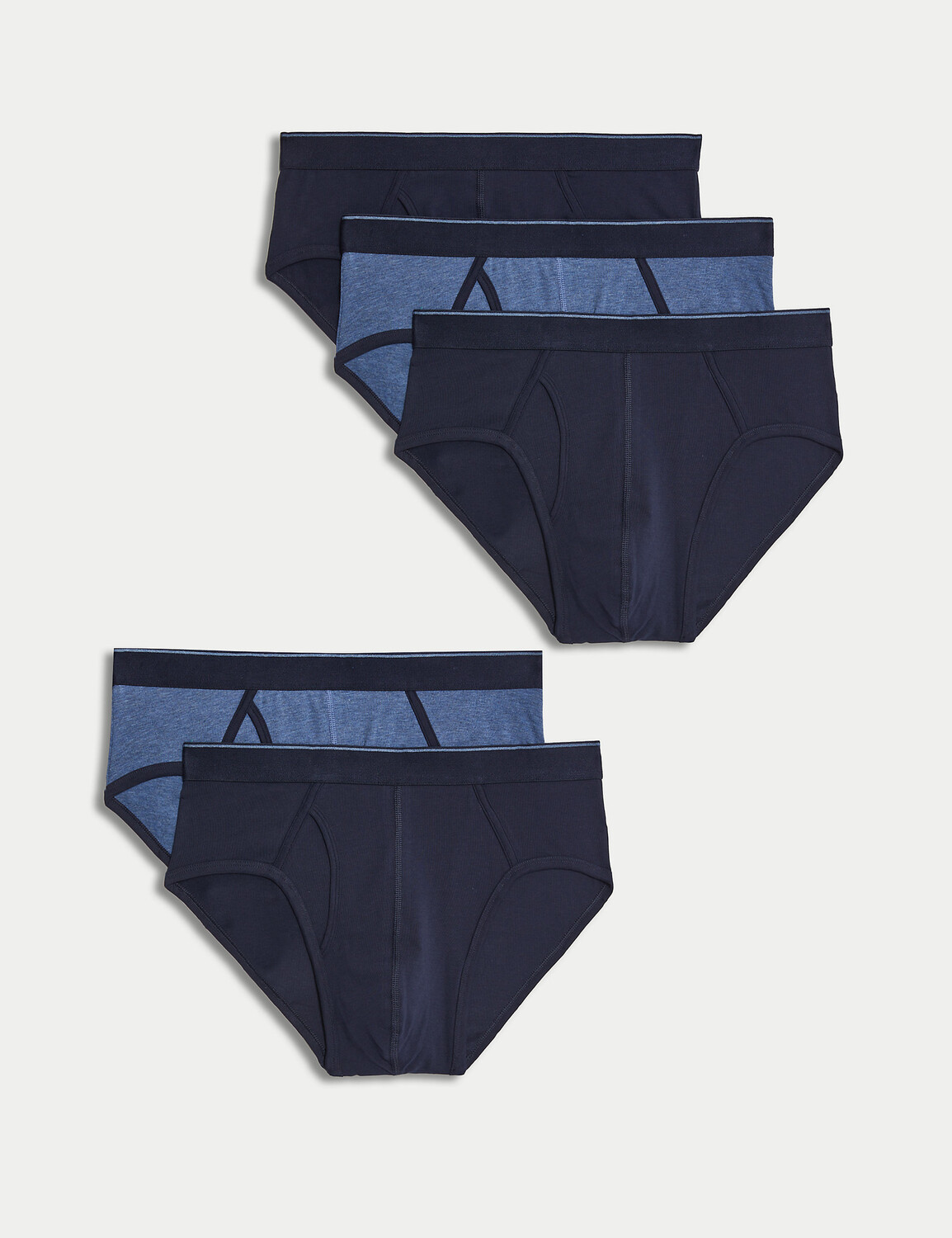 

Хлопковые трусы Cool & Fresh из 5 пар стретчей Marks & Spencer, джинсовый микс