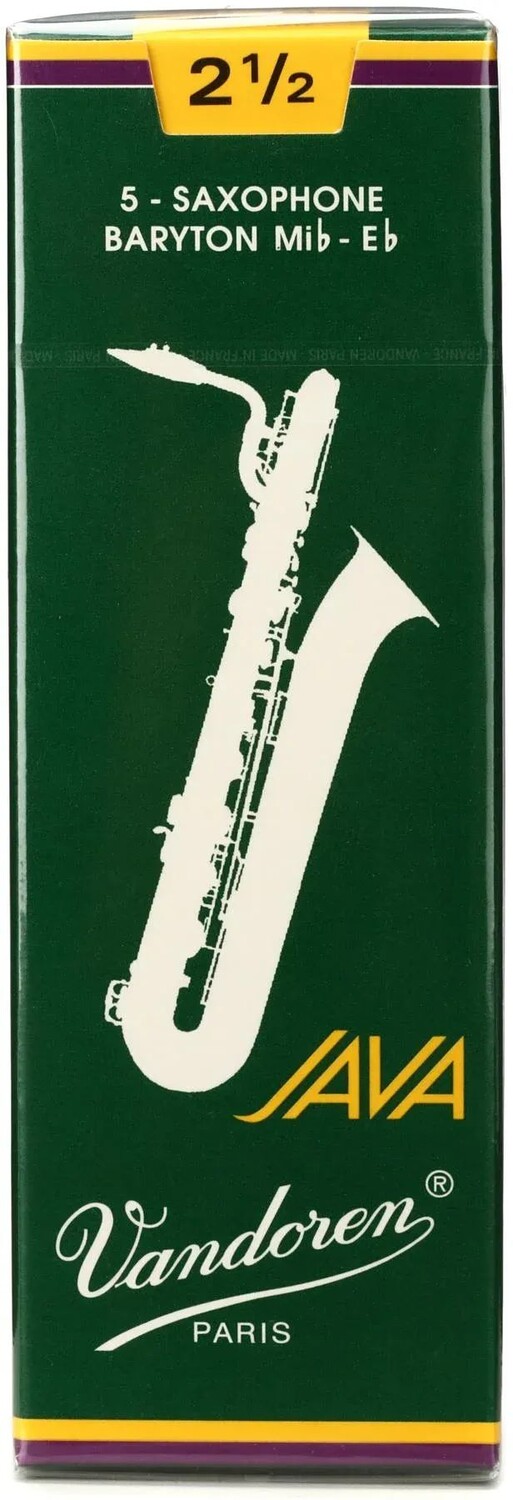 

Vandoren SR3425 — Зеленые трости для баритона-саксофона JAVA — 2,5 (5 шт.)