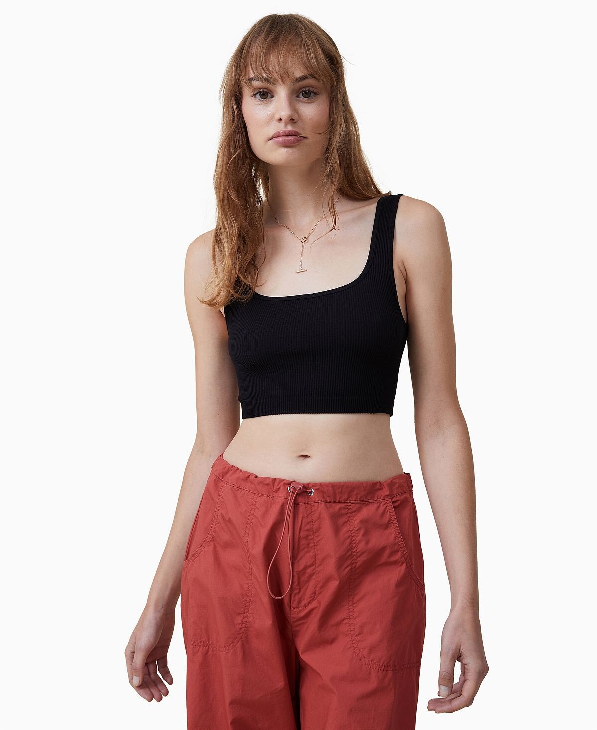 

Женская бесшовная укороченная майка Abbie Micro COTTON ON, черный