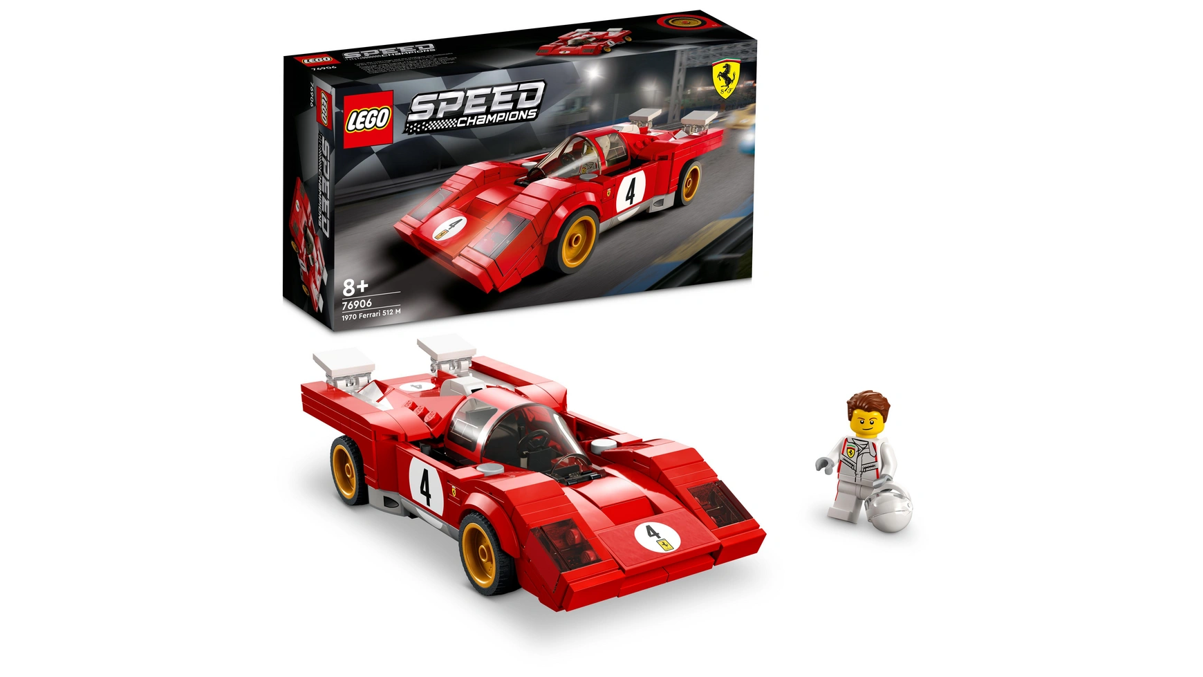 Lego Speed ​​​​Champions Ferrari 512 M 1970 года, модельный комплект автомобиля конструктор lego 75890 speed champions автомобиль ferrari f40 competizione