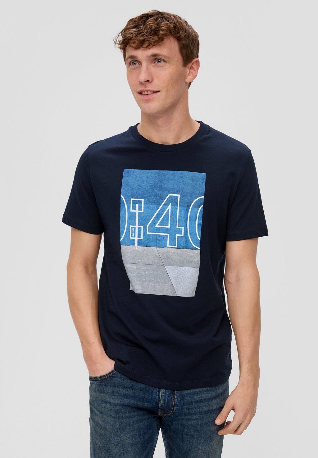

Футболка с принтом MIT ARTWORK s.Oliver, цвет navy