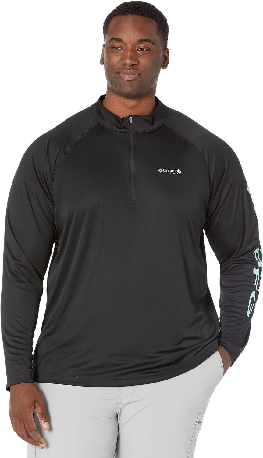 

Big & Tall PFG Terminal Tackle, молния 1/4 Columbia, цвет Black/Gulf Stream Logo