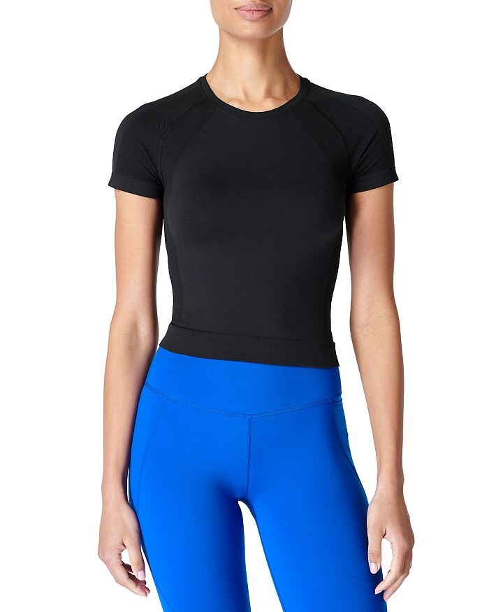 

Укороченная футболка для тренировок Athlete Sweaty Betty, Черный