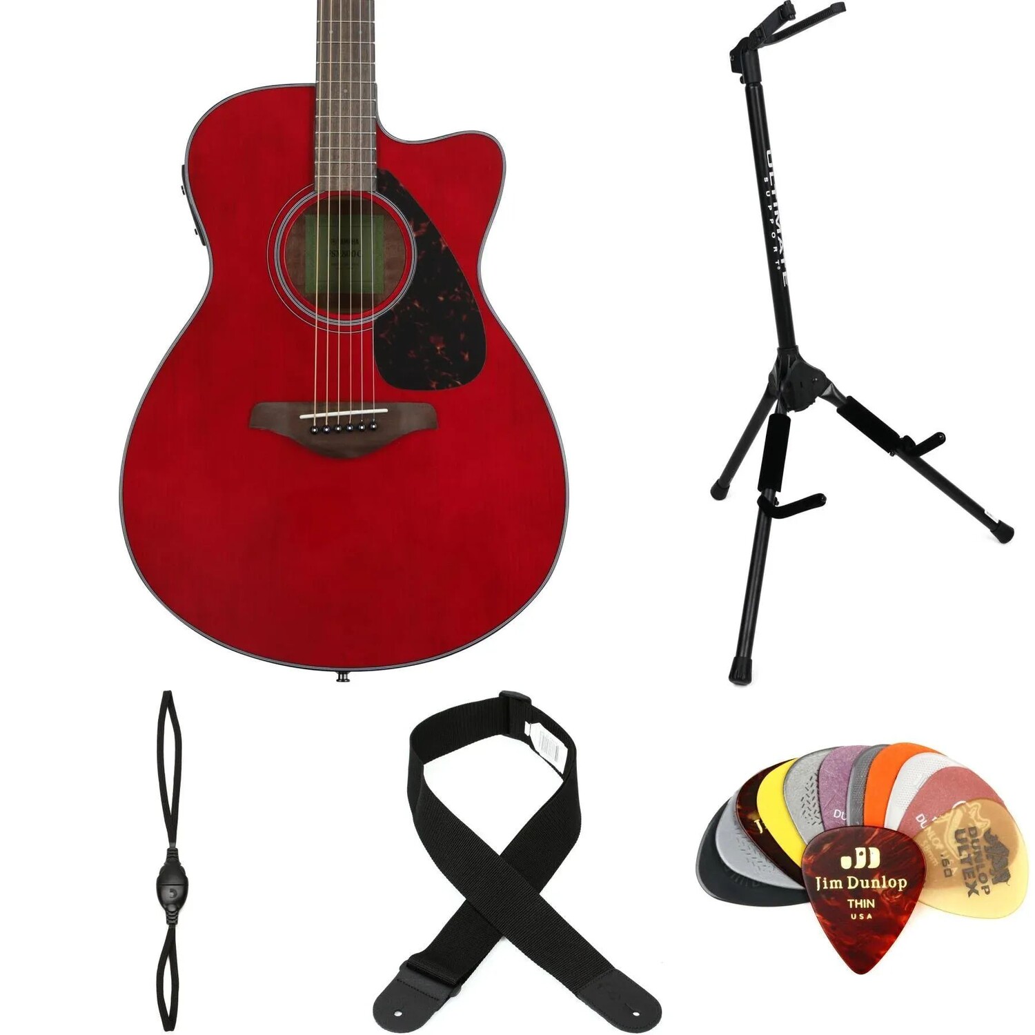 

Yamaha FSX800C Concert Cutaway Essentials Bundle — рубиново-красный