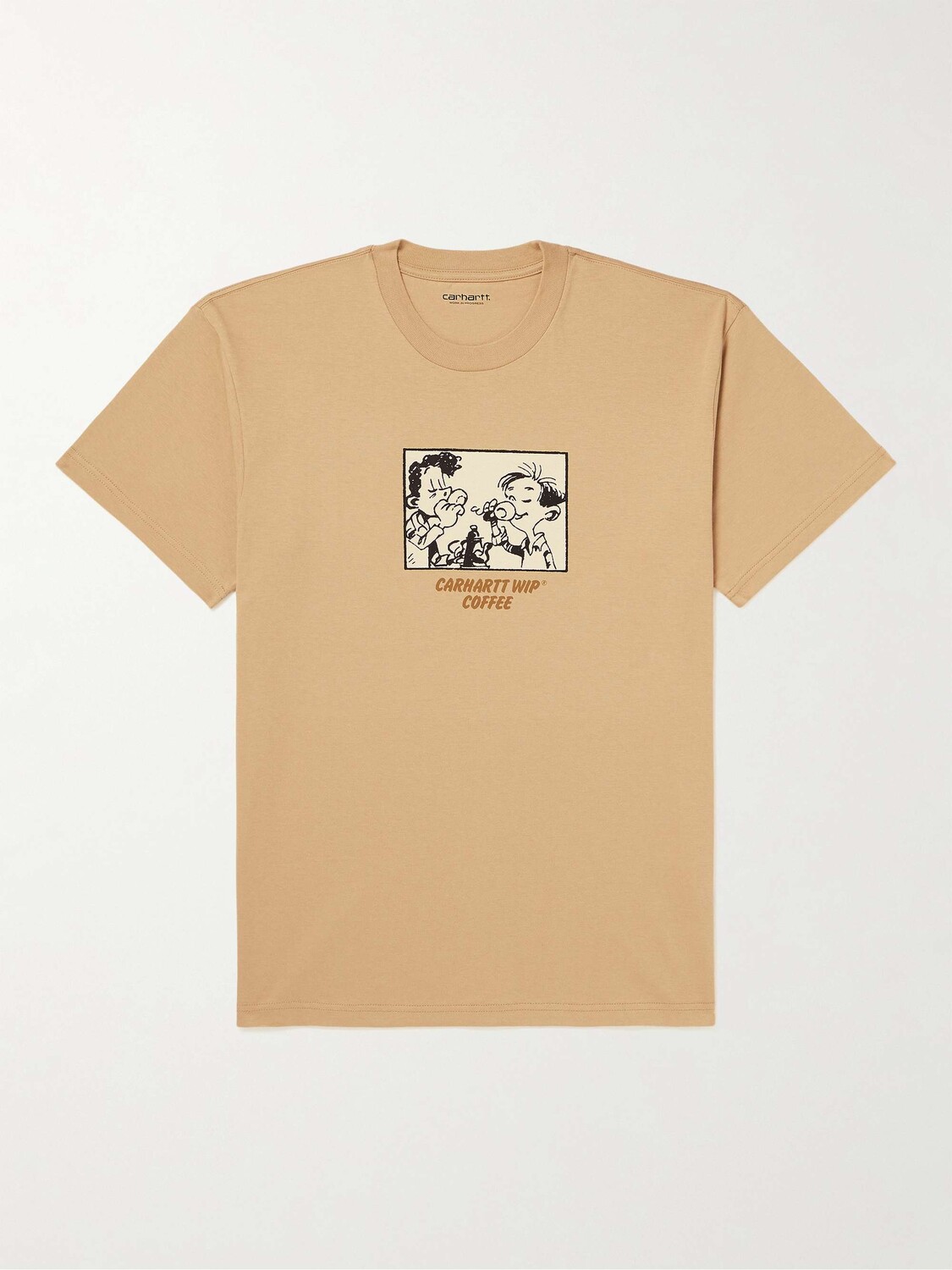 

Кофейная облегающая футболка из хлопкового джерси с принтом CARHARTT WIP, коричневый