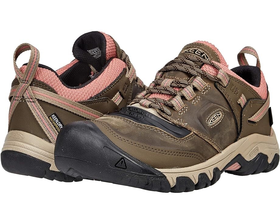 

Походные ботинки KEEN Ridge Flex WP, цвет Timberwolf/Brick Dust