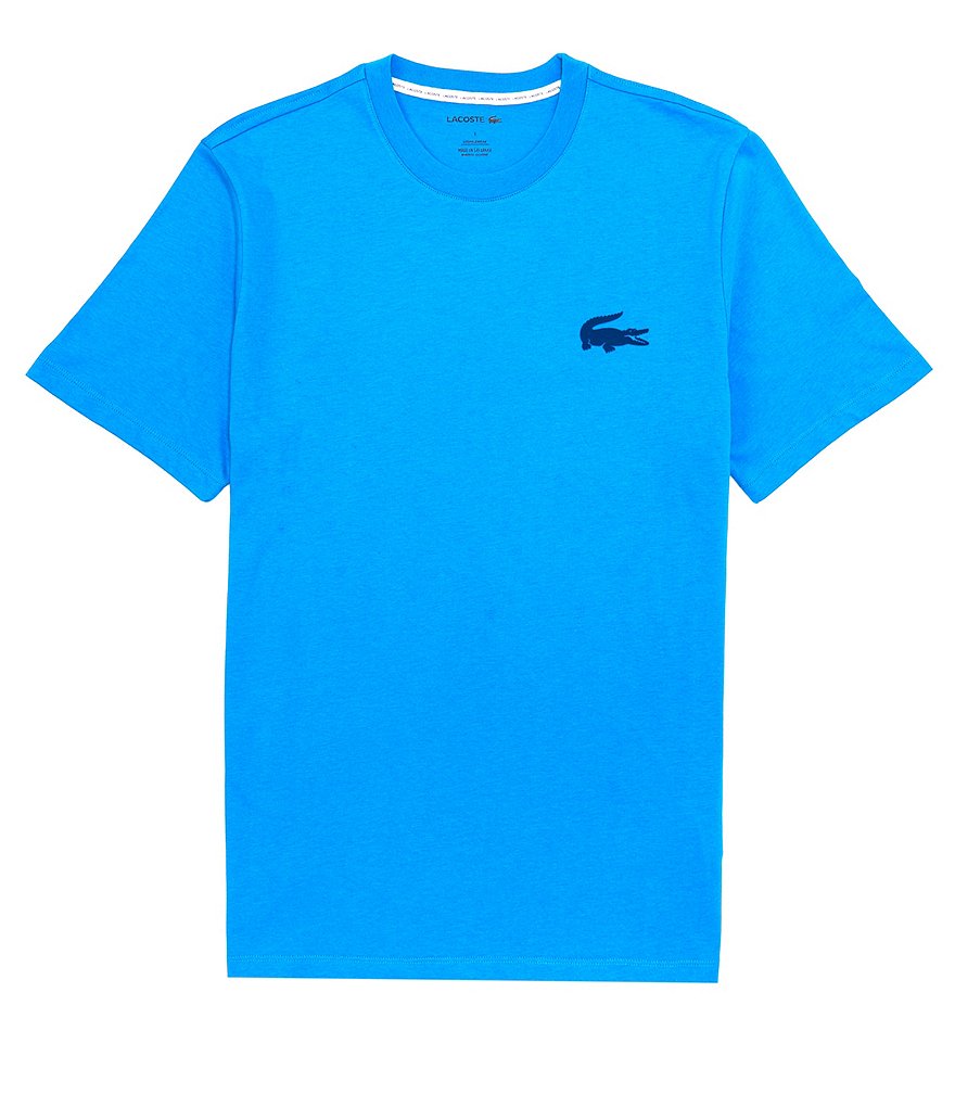 Lacoste велюровая футболка Lounge с круглым вырезом под кожу крокодила, синий
