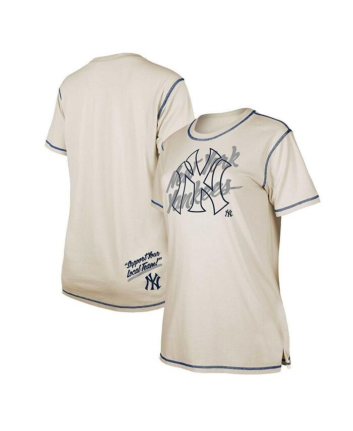 

Женская белая футболка с разрезом New York Yankees Team New Era, белый
