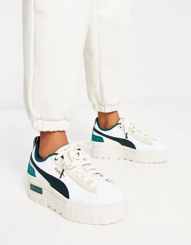 

Бело-зеленые кроссовки PUMA Mayze Wedge
