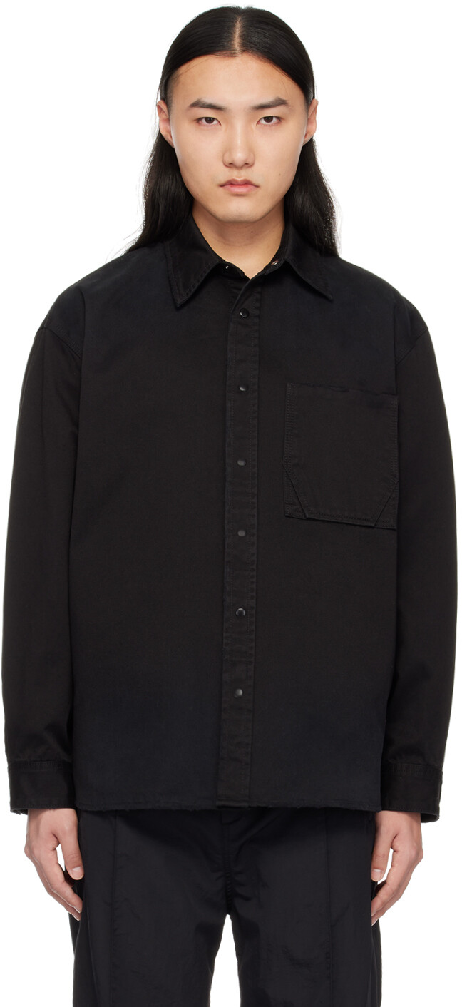

Черная рубашка с песочным эффектом Solid Homme