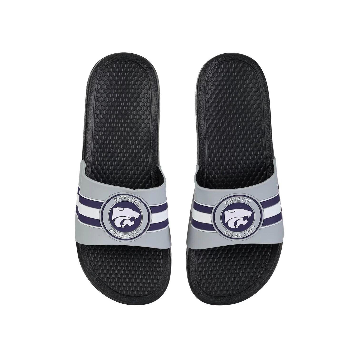 

Сандалии FOCO Kansas State Wildcats с приподнятыми полосками в полоску