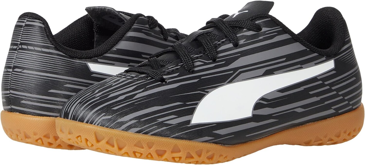 

Бутсы PUMA Kids Rapido III IT Indoor Soccer Cleats PUMA, цвет Puma Black/Puma White/Castlerock