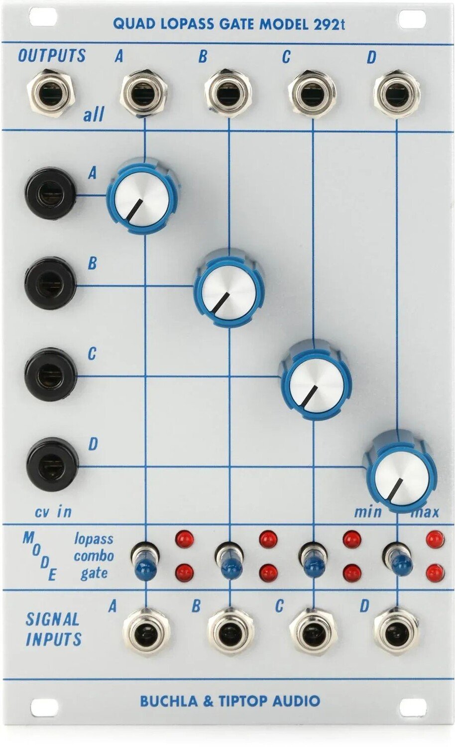 

Модуль Tiptop Audio Buchla 292t Quad Lopass Gate Eurorack