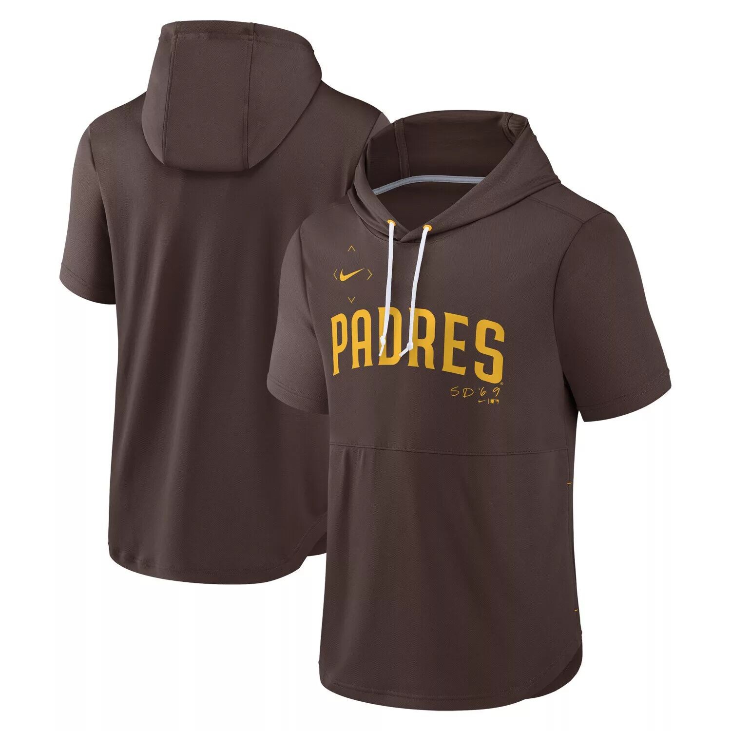 

Мужской коричневый пуловер с капюшоном San Diego Padres Springer Team с короткими рукавами Nike