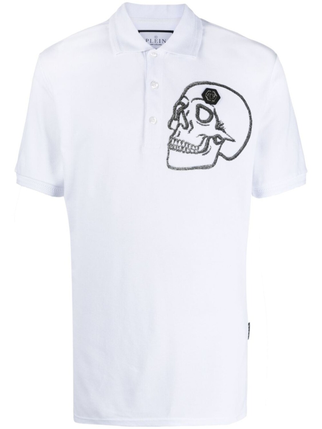 

Philipp Plein рубашка поло с принтом Skull, белый