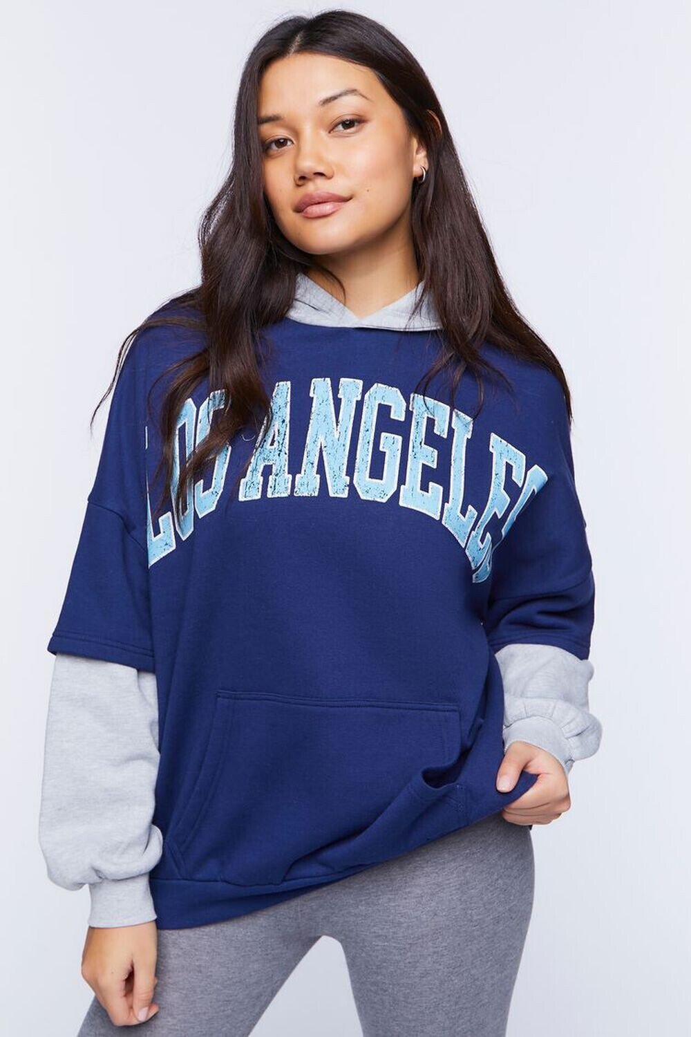 

Толстовка с комбинированным рисунком Los Angeles Forever 21, нави