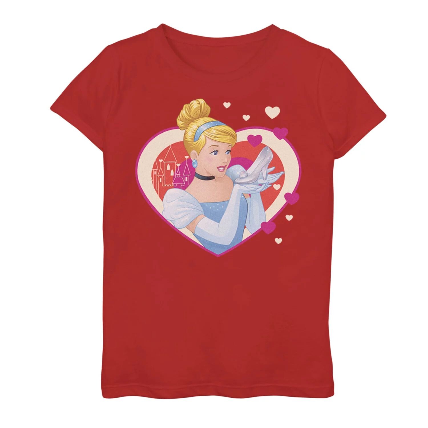 

Футболка с изображением блестящих сердечек Disney's Cinderella для девочек 7–16 лет Disney