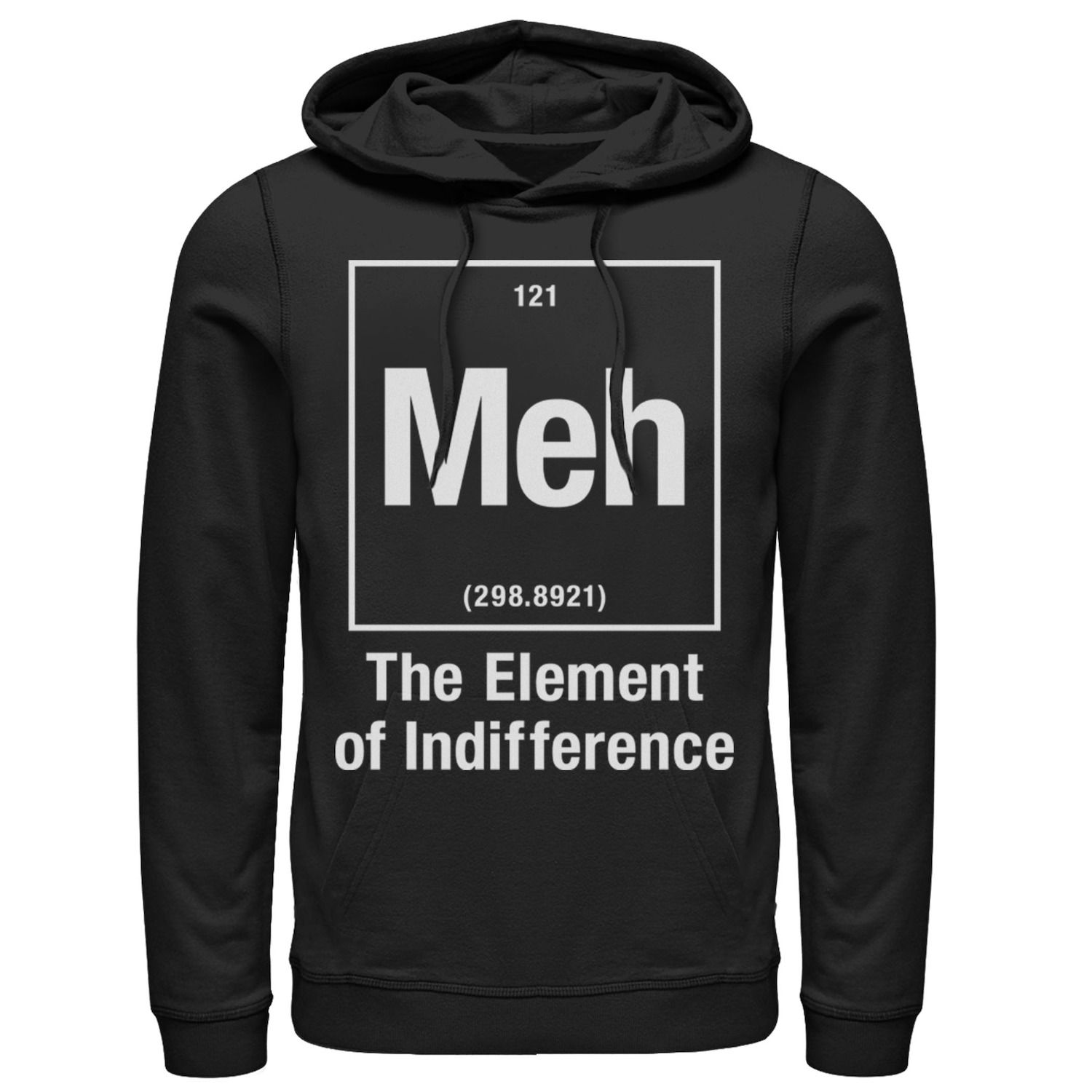 Мужской пуловер с капюшоном Meh Element of Indifference Periodic Table Science Licensed Character