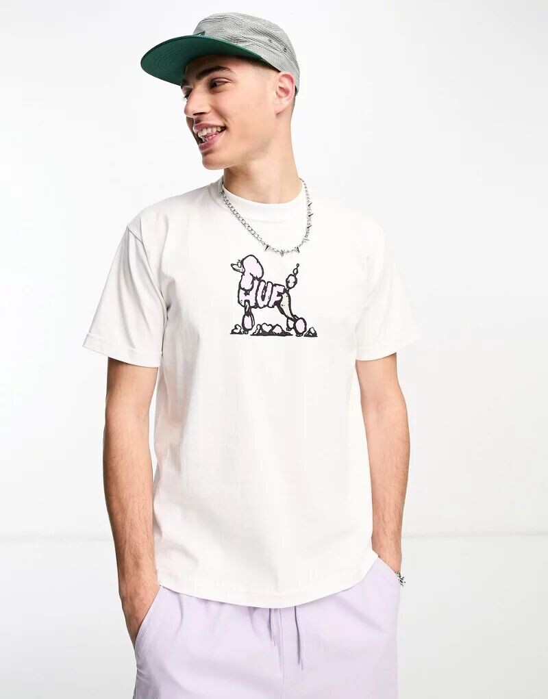 

HUF – Best in Show – футболка белого цвета с принтом на груди