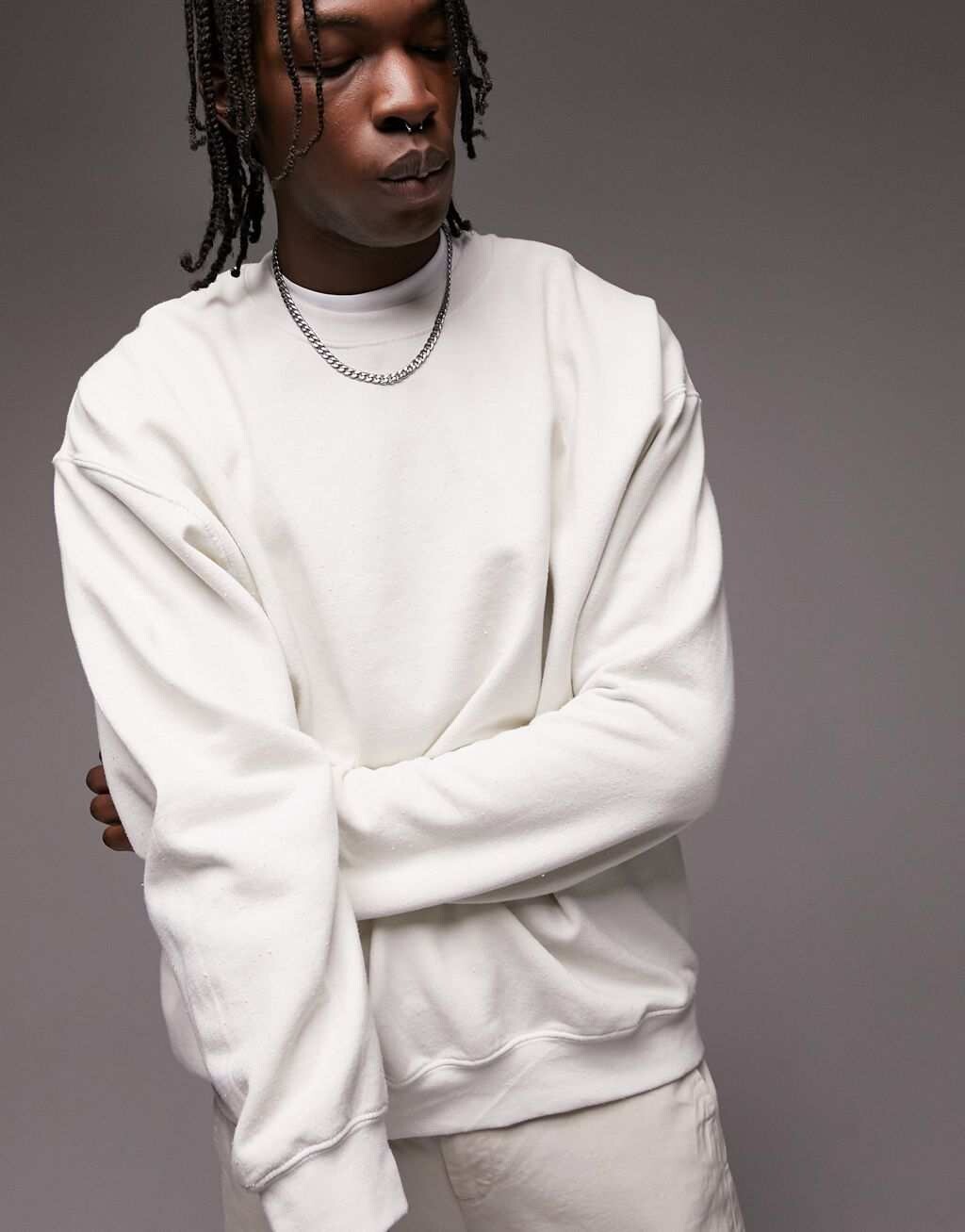 

Толстовка оверсайз Topman из мытого камня