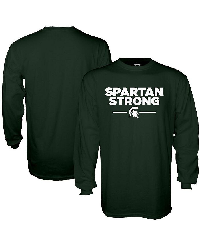 

Мужская зеленая футболка с длинным рукавом Michigan State Spartans Spartan Strong Blue 84, зеленый
