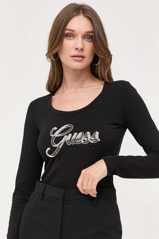

Угадай длинный рукав Guess, черный