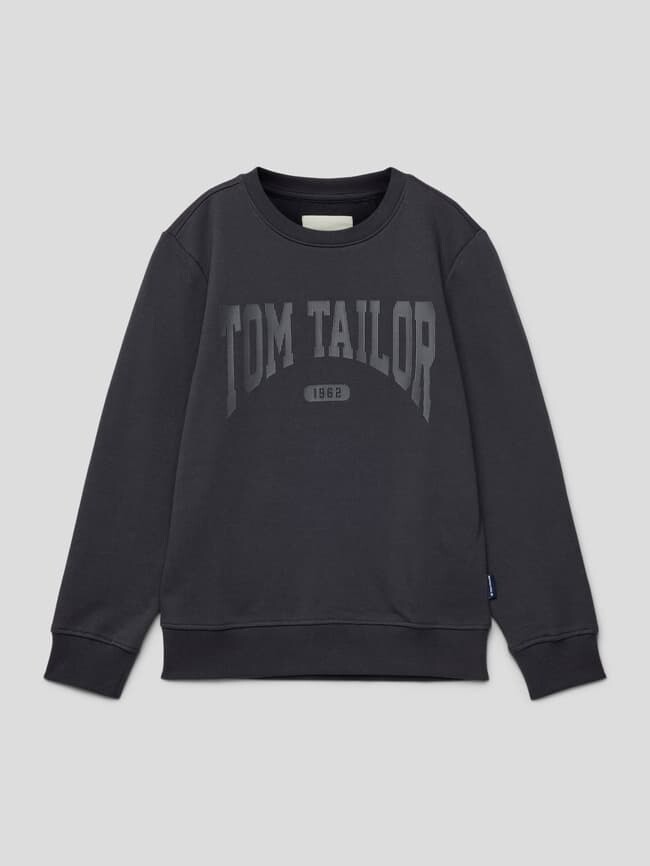 

Толстовка с принтом этикетки Tom Tailor, графит