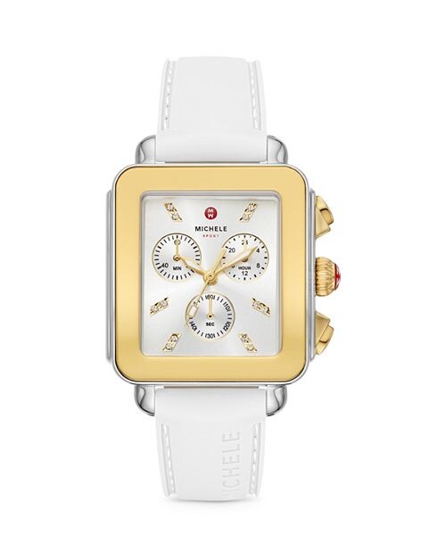 

Двухцветные силиконовые часы-хронограф Deco Sport, 34 мм MICHELE, цвет White