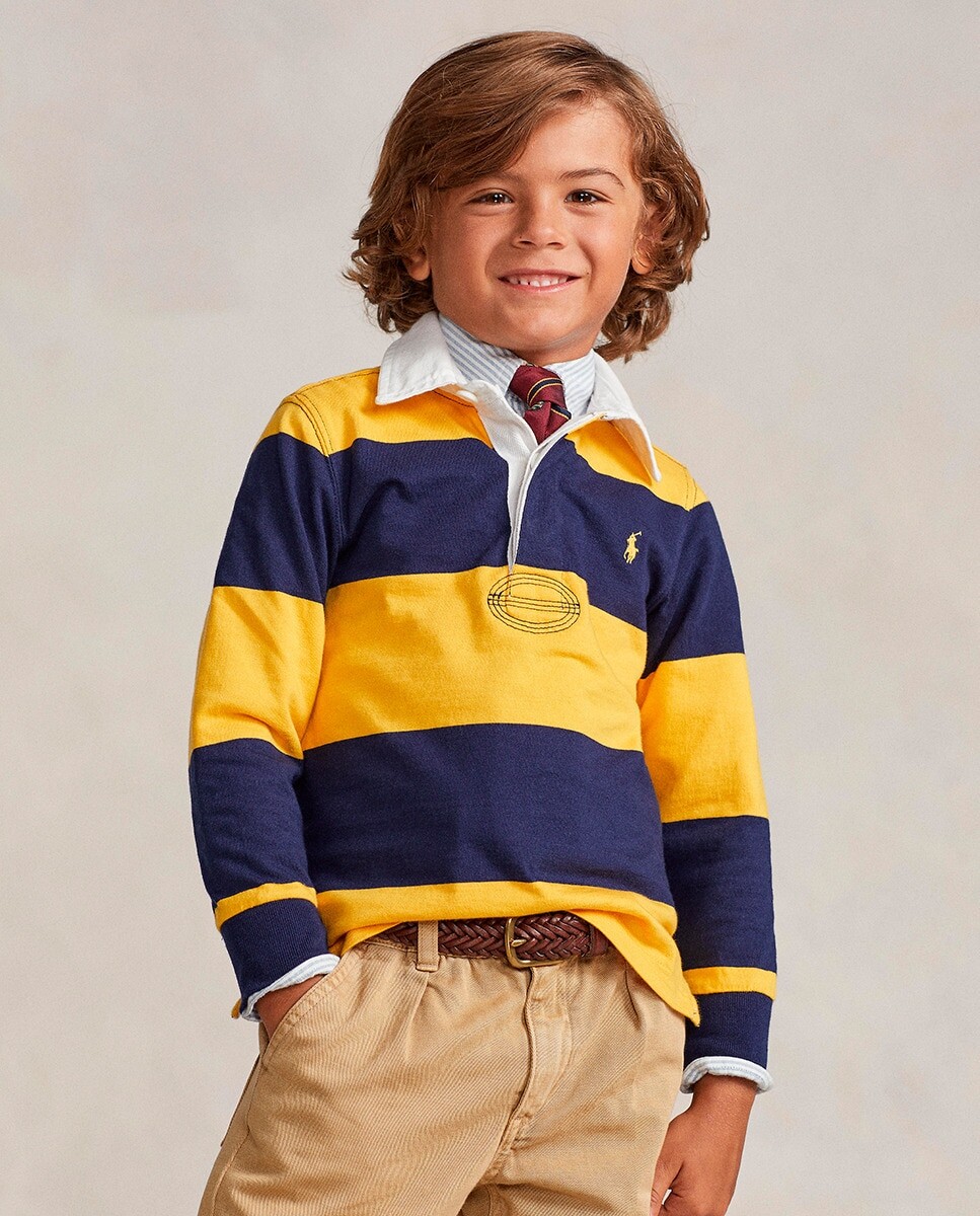 

Футболка для регби для мальчиков из 100% полосатого хлопка. Polo Ralph Lauren, разноцветные