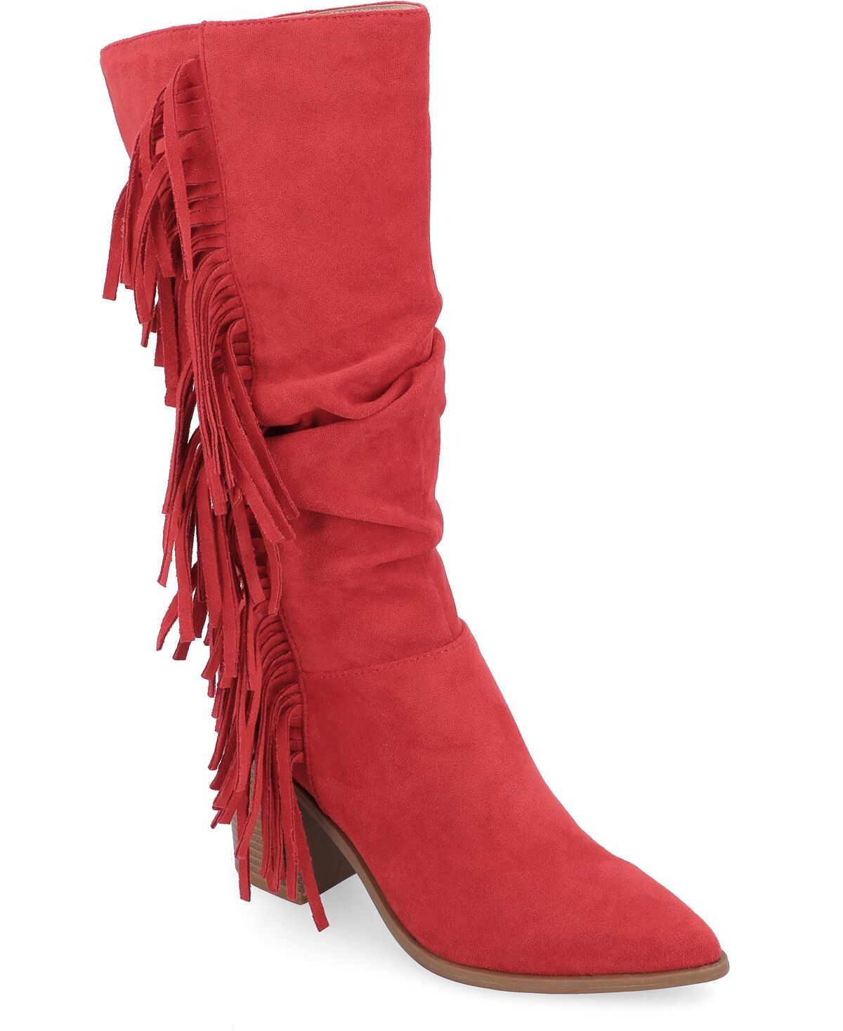 

Женские ботинки Hartly Western с бахромой Journee Collection, красный